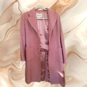 Women’s Banana Republic Pink Knee Length Wool Coat Size XS